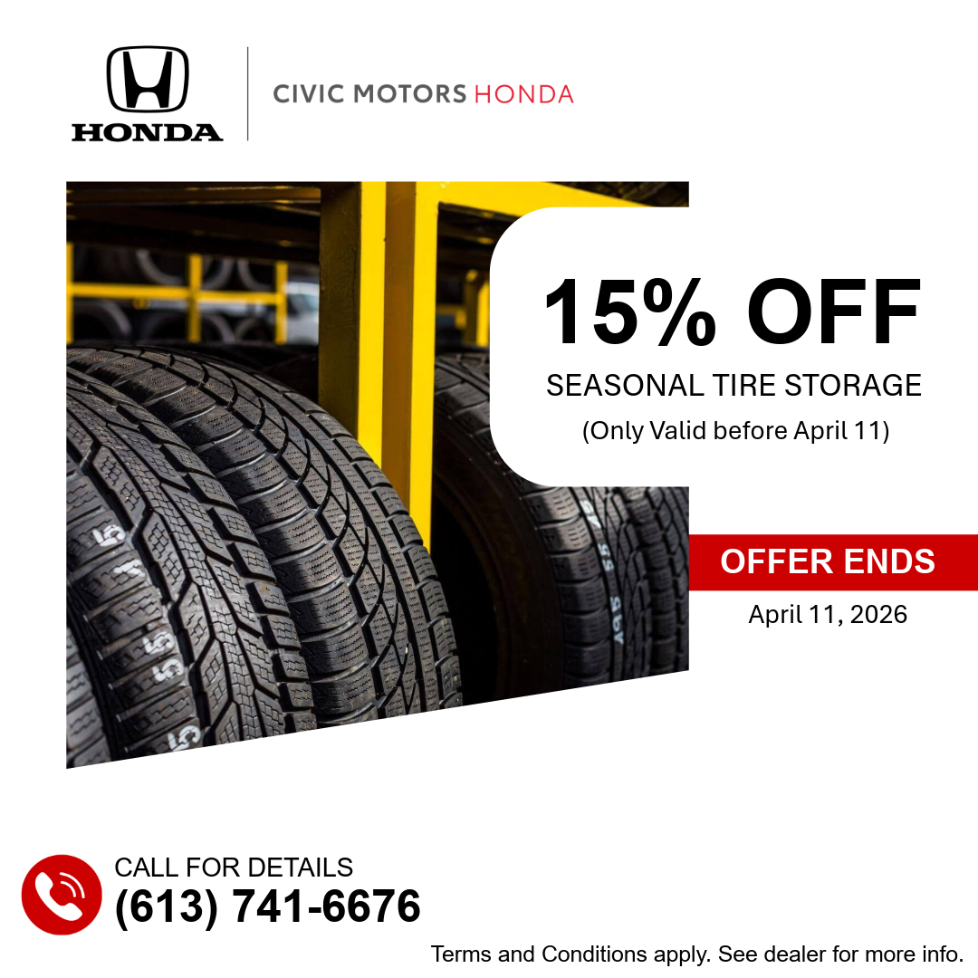15% OFF Seasonal Tire Storage