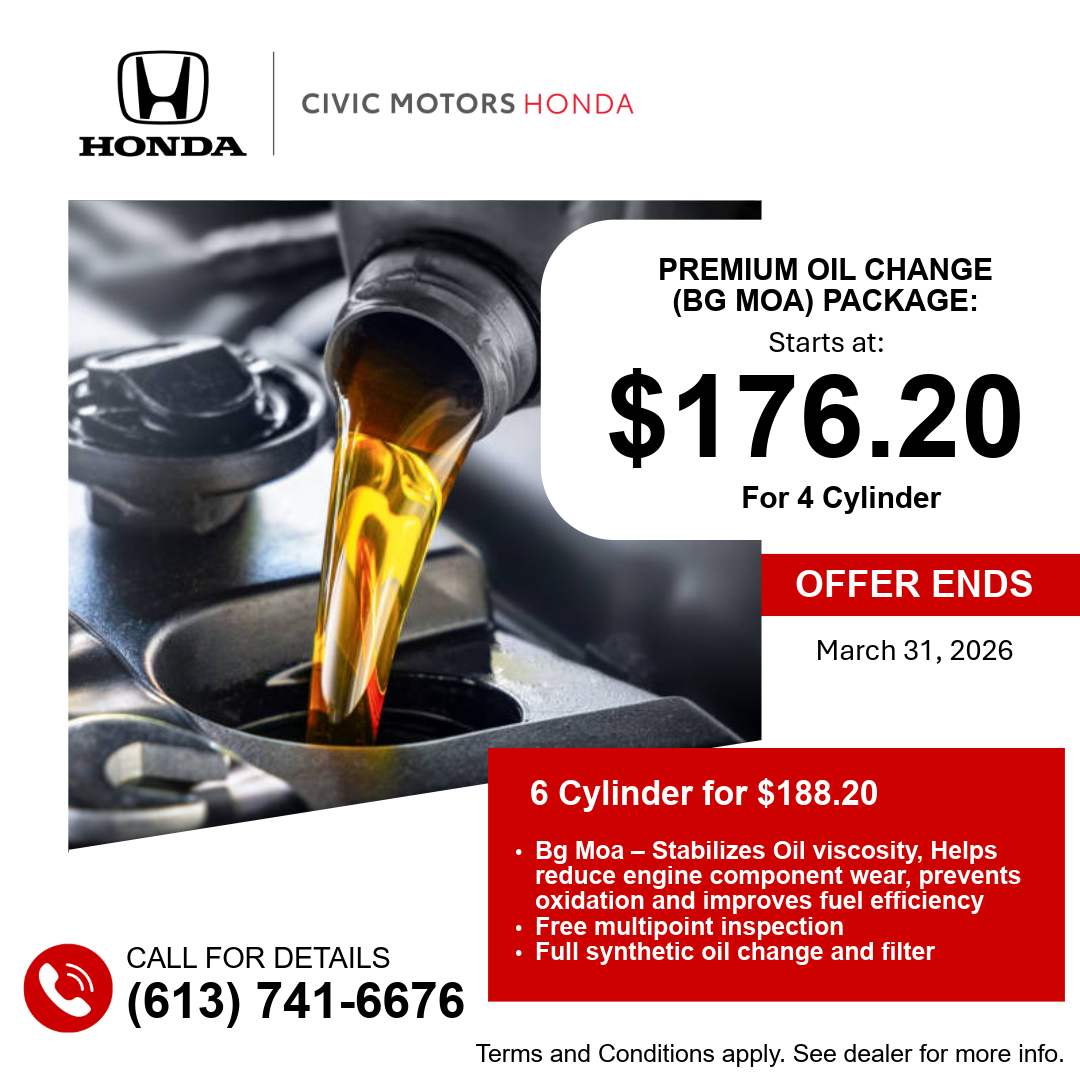 Premium Oil Change (BG MOA) Package